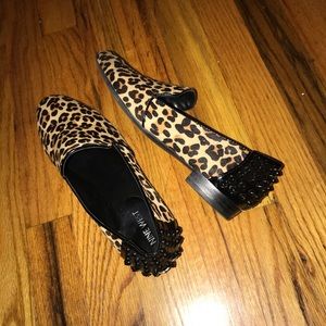 Nine West Animal Print flats with studded heels